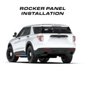 White police SUV with Feniex Quantum rocker panel lights for first responders