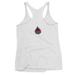 White EMS Women’s Racerback Tank with black and red flame logo for tattoos matter fans