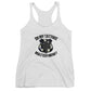 White Police Women’s Racerback Tank featuring vintage shocking pink ’Do My Tattoos Matter Now?’ design