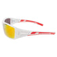 White and red METEL M30 Safety Sunglasses with yellow-tinted reflective lenses