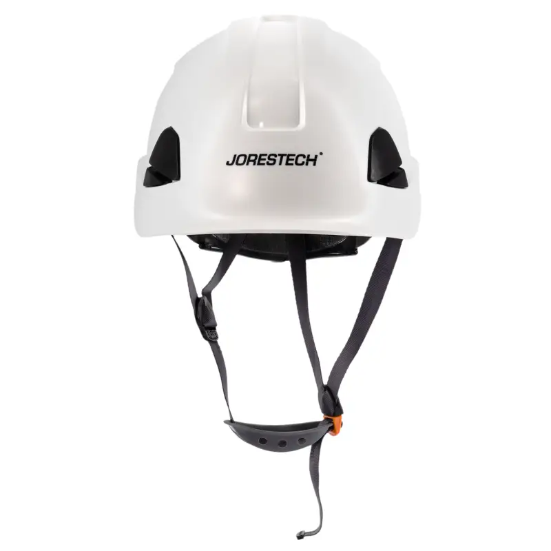 White Rescue Hard Hat with Adjustable Ratchet Suspension and Comfortable Brow Pad