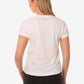 Back view of a White Women’s Short-Sleeve Underscrub for stylish comfort