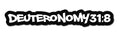 White helmet decal with DEUTERONOMY 31:8 in cartoon font for first responders deep waters
