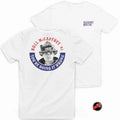 White Bull Tee featuring a firefighter graphic ideal for first responders