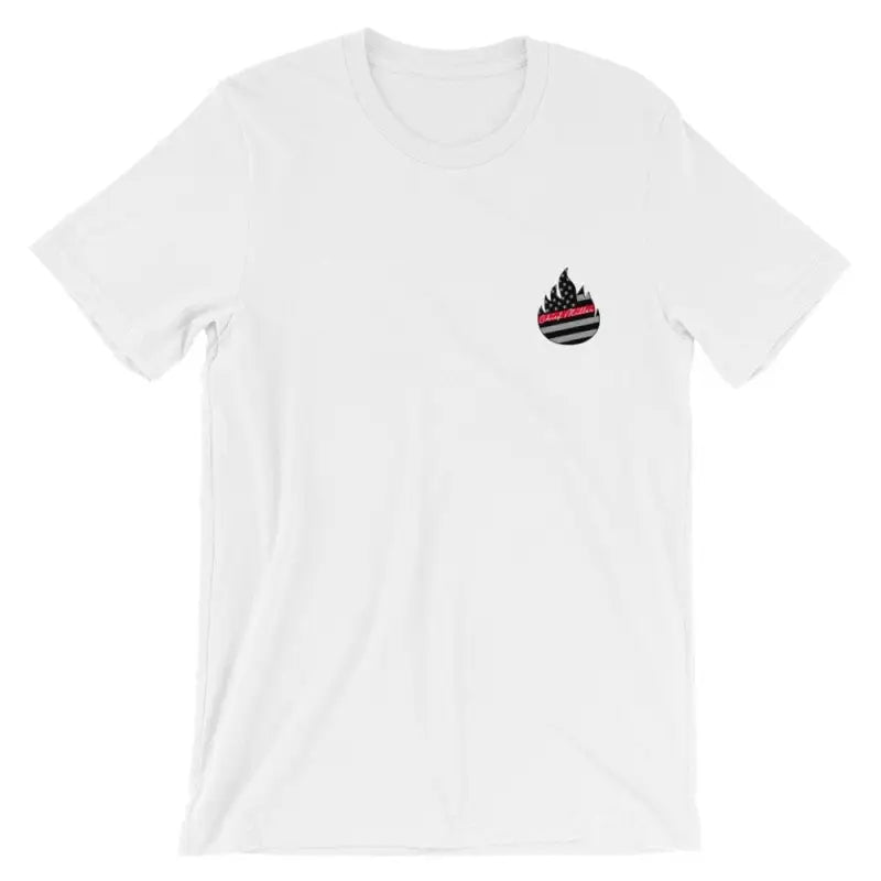 White T-shirt with small flame logo, part of Eagle - Short Sleeve collection