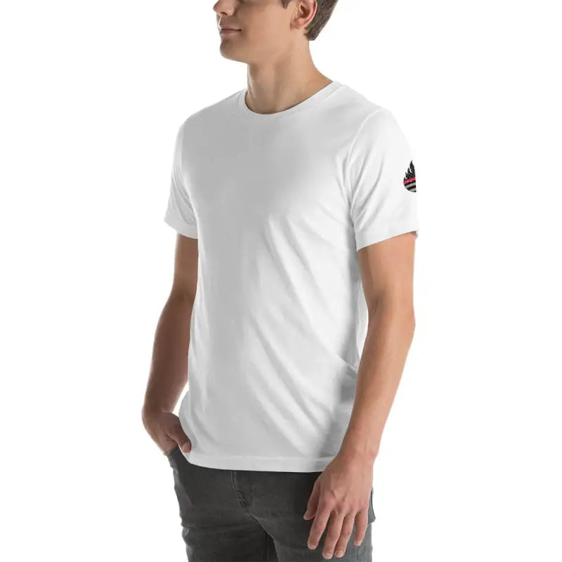 White t-shirt with logo patch in Engine 19 collection, available in Heather Prism Lilac