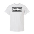 White safety yellow t-shirt with rectangular text box for a bold look