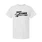 Safety yellow t-shirt with white wrench graphic, perfect for workwear or safety gear
