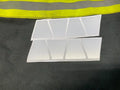 White triangular reflective stickers in rows for MATTE WHITE REFLECTIVE HELMET