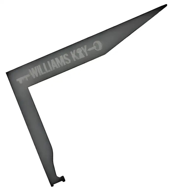 Williams Key-O Framing Square in dark gray for custom engraving with standard key design