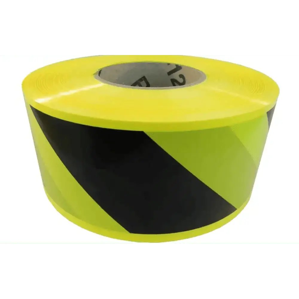 WOD Barricade Flagging Tape Black and Yellow 3 inch x 1000 ft. - Hazardous Areas, Safety for Construction Zones BRC - Chief Miller Apparel