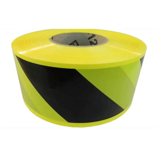 Chief Miller Barricade Tape WOD Barricade Flagging Tape Black and Yellow 3 inch x 1000 ft. - Hazardous Areas, Safety for Construction Zones BRC Apparel