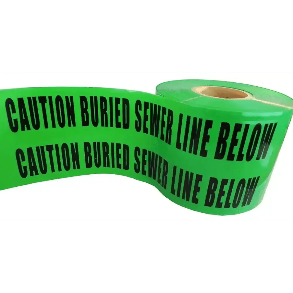 WOD Barricade Flagging Tape "Caution Buried Sewer Line Below" 6 inch x 1000 Ft. - Hazardous Areas, Safety for Construction Zones BRC-BSLB - Chief Miller Apparel