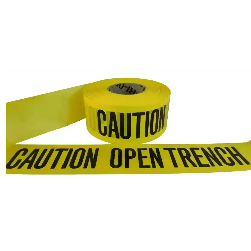 WOD Barricade Flagging Tape ''Caution Open Trench'' 3 inch x 1000 ft. - Hazardous Areas, Safety for Construction Zones BRC - Chief Miller Apparel