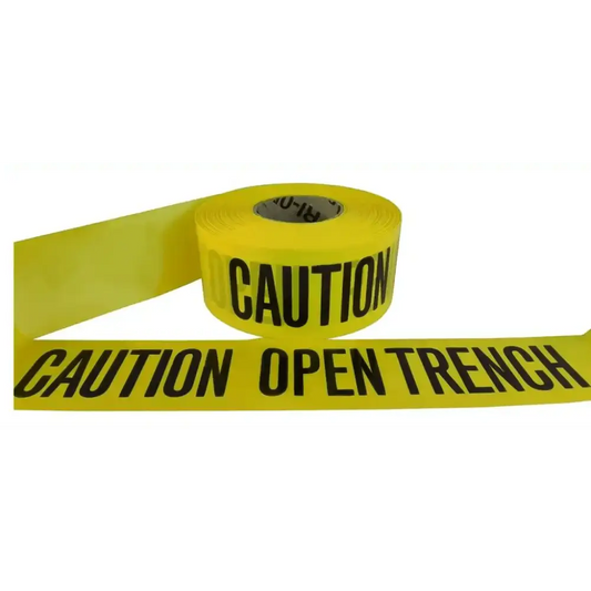 WOD Barricade Flagging Tape ''Caution Open Trench'' 3 inch x 1000 ft. - Hazardous Areas, Safety for Construction Zones BRC - Chief Miller Apparel