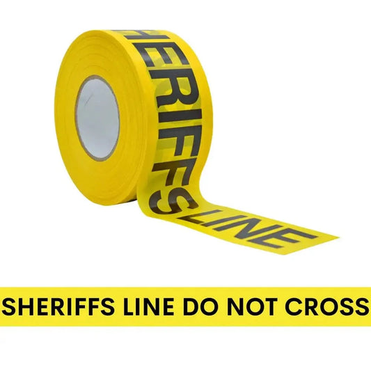 Chief Miller Barricade Tape WOD Barricade Flagging Tape ''Sheriffs Line Do Not Cross'' 3 inch x 1000 ft. - Hazardous Areas, Safety for Construction Zones BRC Apparel