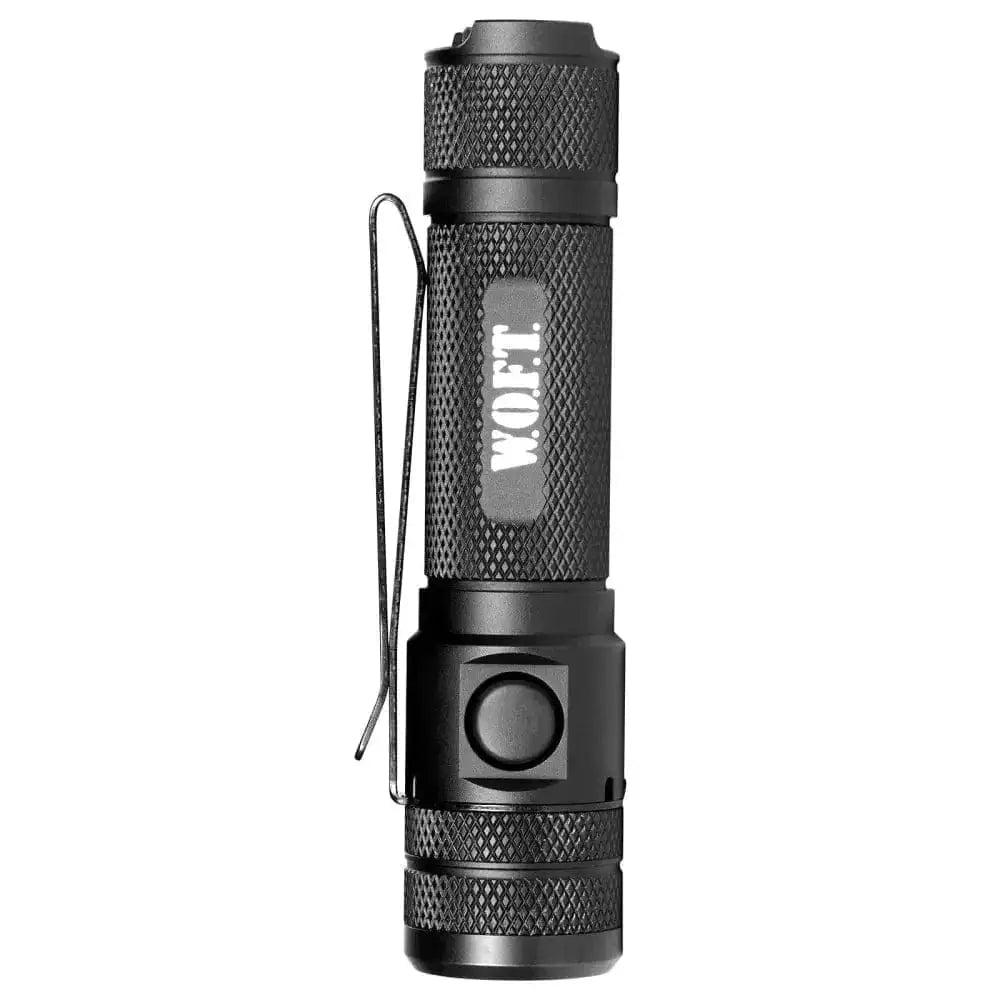 Black Tactical LED Flashlight with Textured Grip for WOFT 1,200 Lumen Tactical EDC