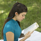 Woman enjoying a book while using 32dB NRR Soft Foam Earplugs with PVC Cord