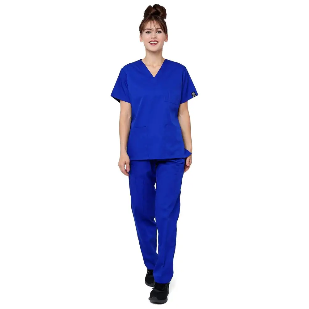 Women’s Classic 8 Pocket Uniform Scrubs - Style 103 - Galaxy / X-Small - Women’s Scrubs Sets