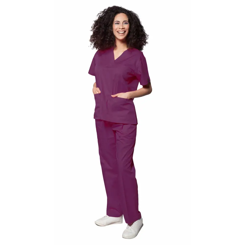 Women’s Classic 8 Pocket Uniform Scrubs - Style 103 - Orchid / X-Small - Women’s Scrubs Sets