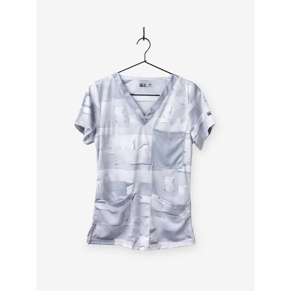 Women’s ’Duct Tape’ Scrub Top - Three Pockets / XS - Women’s Scrub Top