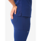 Navy blue women’s four-pocket scrub pants with cargo pockets for comfort and style