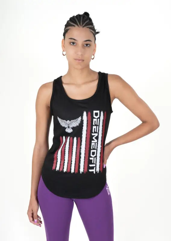 Women’s ’Freebird’ Patriotic Tank Top - women’s workout clothes