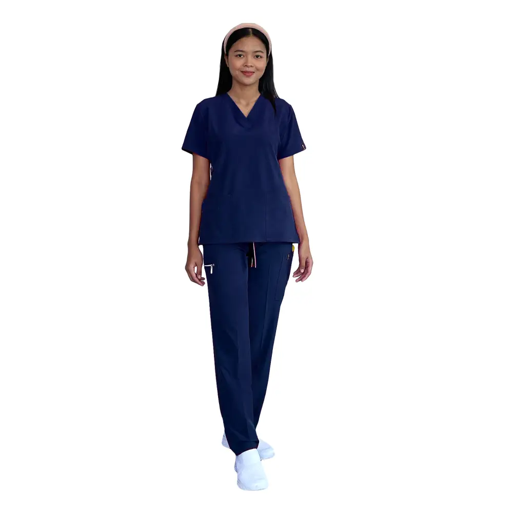 Women’s Gentle Stretch Slim Fit Zipper Set - Style ST88 - Navy / X-Small - Women’s Scrubs Sets