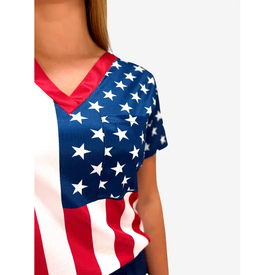 Women’s ’Patriotic’ Scrub Top - Women’s Scrub Top