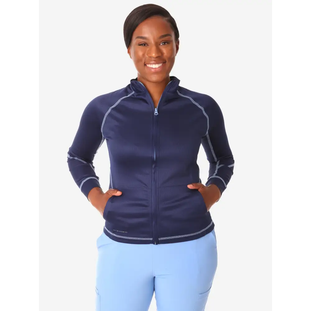 Women’s Scrub Jacket - Navy / XXS - Women’s Scrub Top