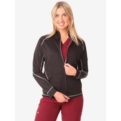 Women’s Scrub Jacket - Real Black / XXS - Women’s Scrub Top