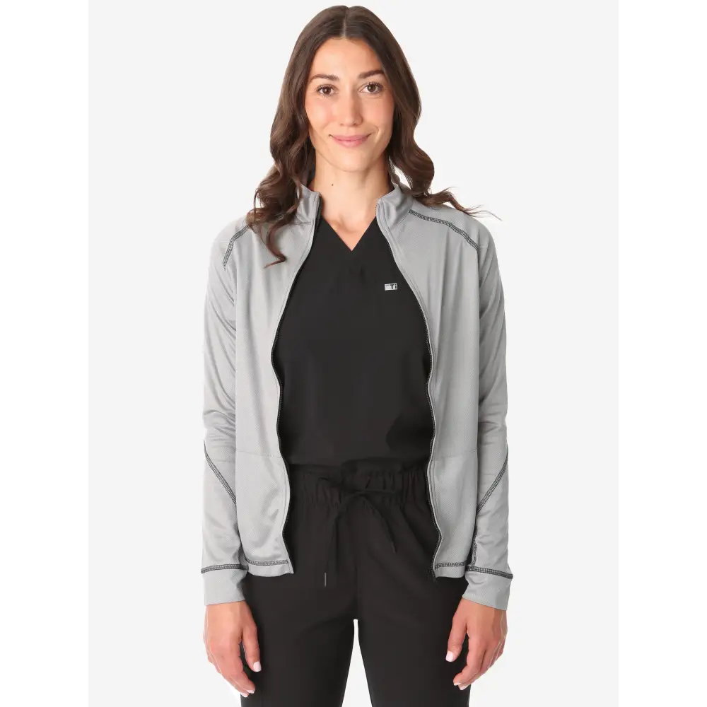 Women’s Scrub Jacket - Titanium Gray / XXS - Women’s Scrub Top