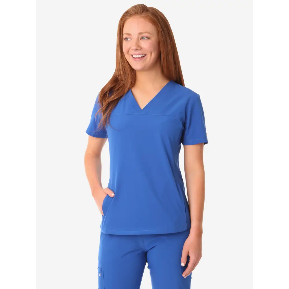 Women’s Stash-Pocket Scrub Top - Royal Blue / XS - Women’s Scrub Top