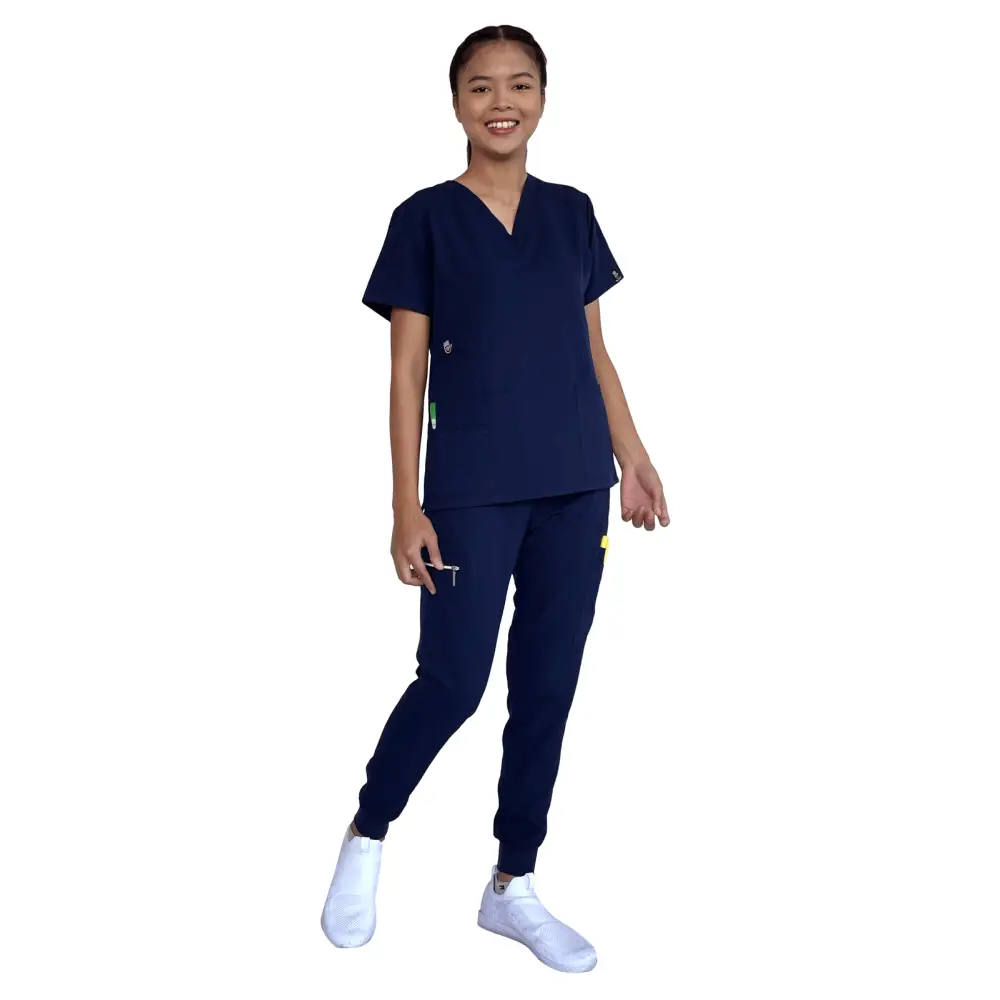 Women’s Stretch Slim Fit Zipper Jogger Uniform - Style ST88-JR - Navy / X-Small - Women’s Scrubs Sets