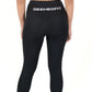 Black athletic leggings with DEEMEDFIT waistband for women’s top-tier leggings