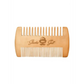 Wooden double-sided beard comb with skull logo for first responders and wood moustache grooming