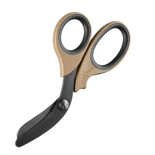 Chief Miller Shears XShear 7.5” Heavy Duty Trauma Shears. Coyote Brown & Black Handles, Black Titanium Coated Stainless Steel Blades, For Professional Emergency Providers Apparel