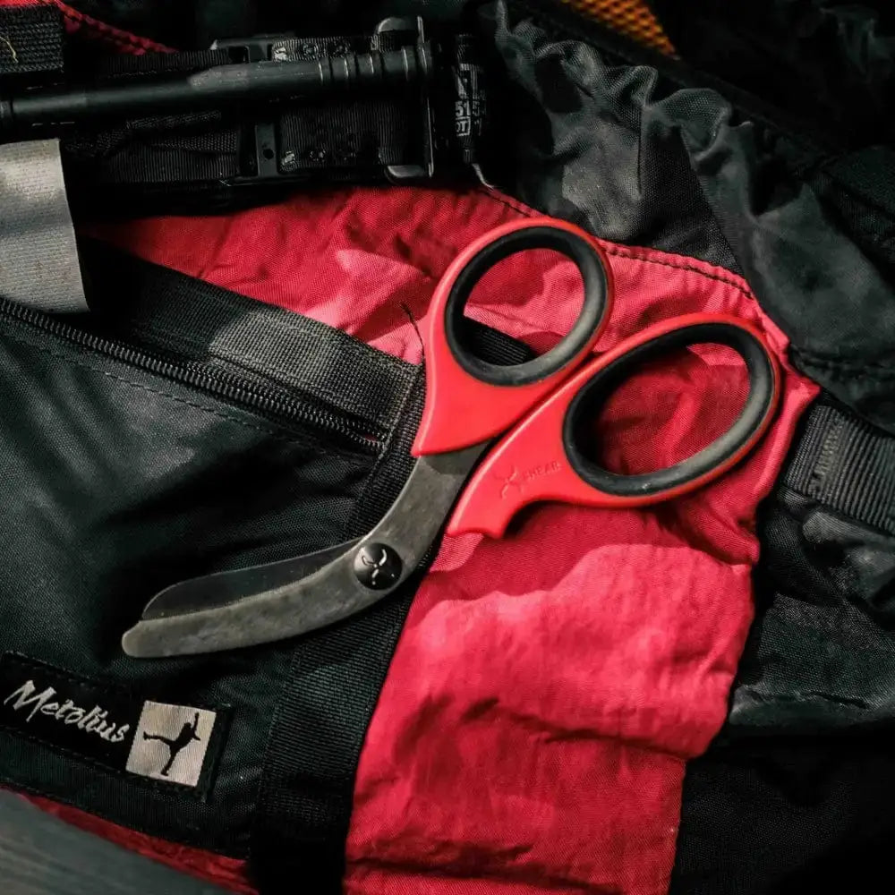 Chief Miller Shears XShear 7.5” Heavy Duty Trauma Shears. Red & Black Handles, Black Titanium Coated Stainless Steel Blades, For the Professional Emergency Provider Apparel