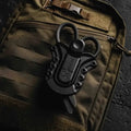 Black tactical carabiner clip with folding knife for XShear Tactical Holster