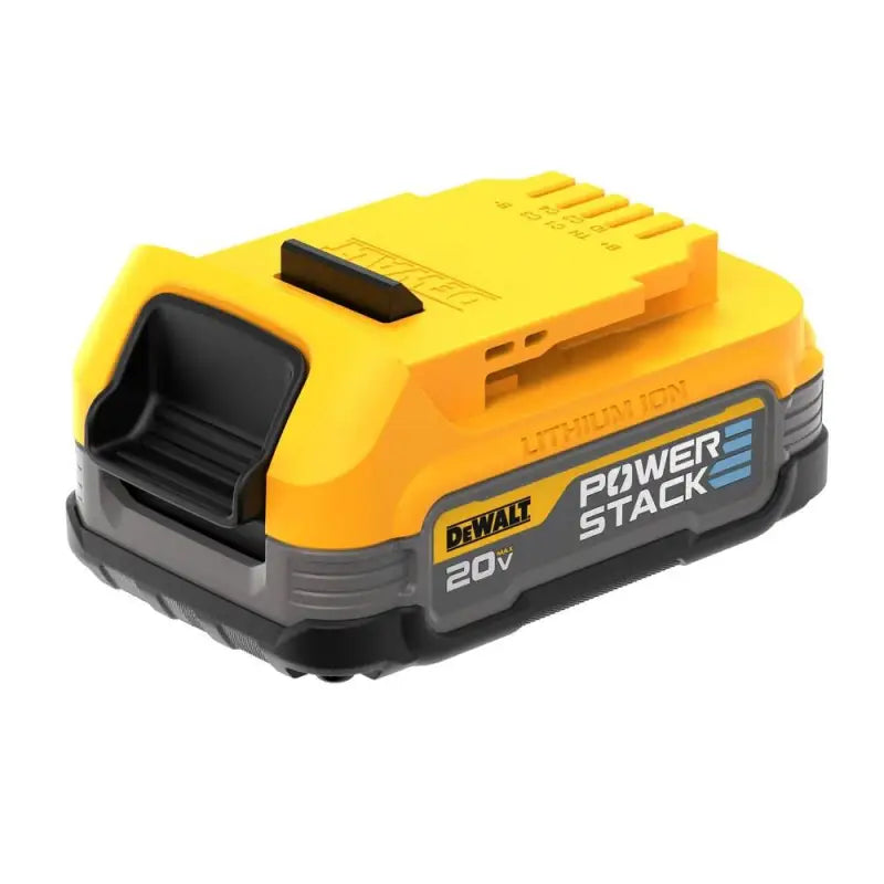 Yellow and black DeWalt PowerStack Compact Battery in the DCBP034C 20V MAX Starter Kit