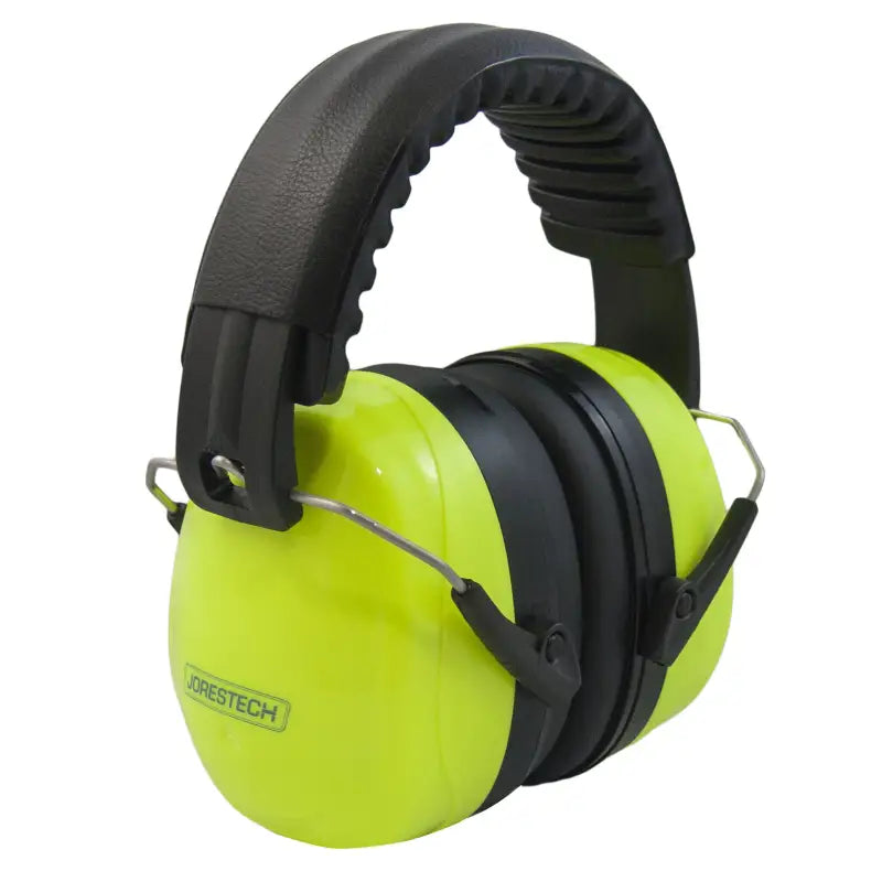 Yellow and black ear protectors for 27dB NRR noise cancelling hearing protection earmuffs