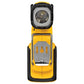 Yellow and black DEWALT DCL044 20V MAX LED Handheld Work Light with folding stand