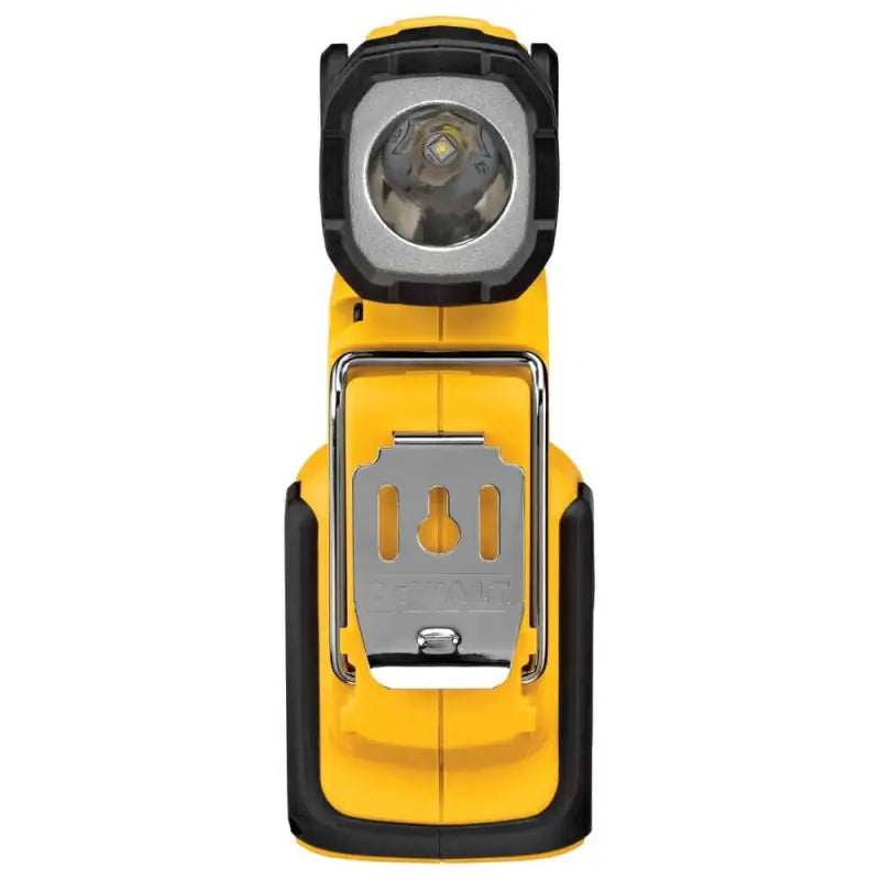 Yellow and black DEWALT DCL044 20V MAX LED Handheld Work Light with folding stand