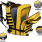 Yellow and black All-Terrain Backpack with storage for rolled gauze and adhesive bandages