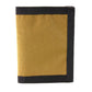 Yellow canvas wallet with black trim in Coyote Combat Leather for style and durability