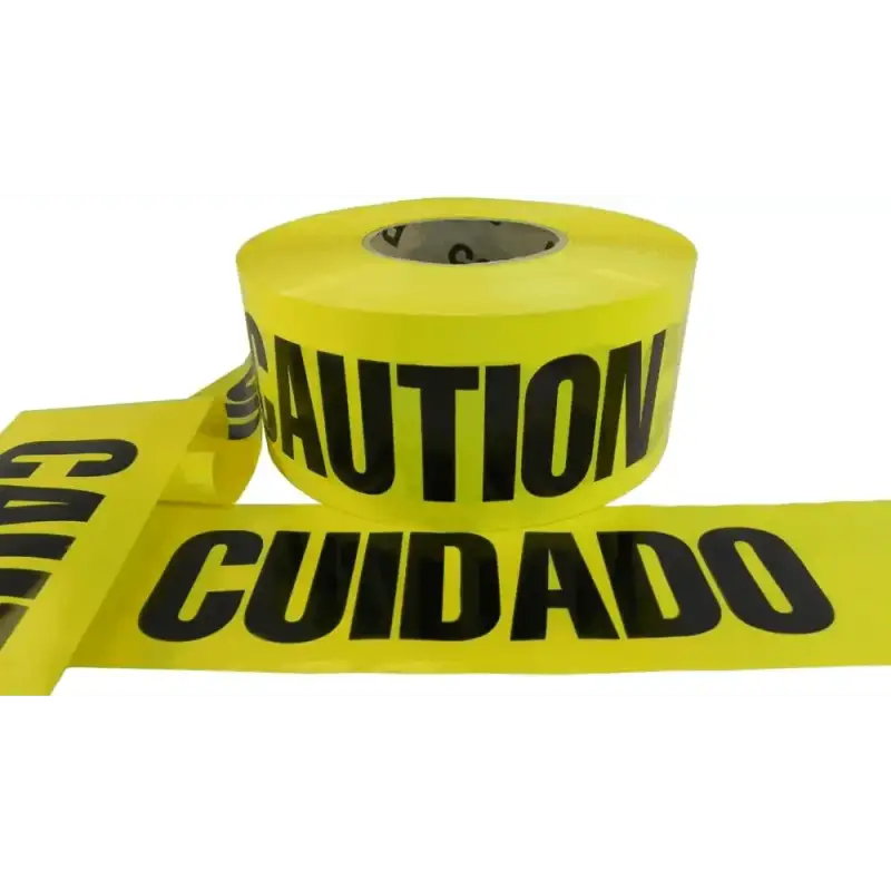 Yellow Caution Barricade Flagging Tape roll for safety in hazardous areas by WOD