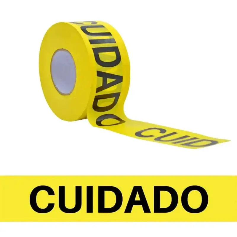 Yellow WOD Barricade Flagging Tape Cuidado for hazardous areas and construction zones