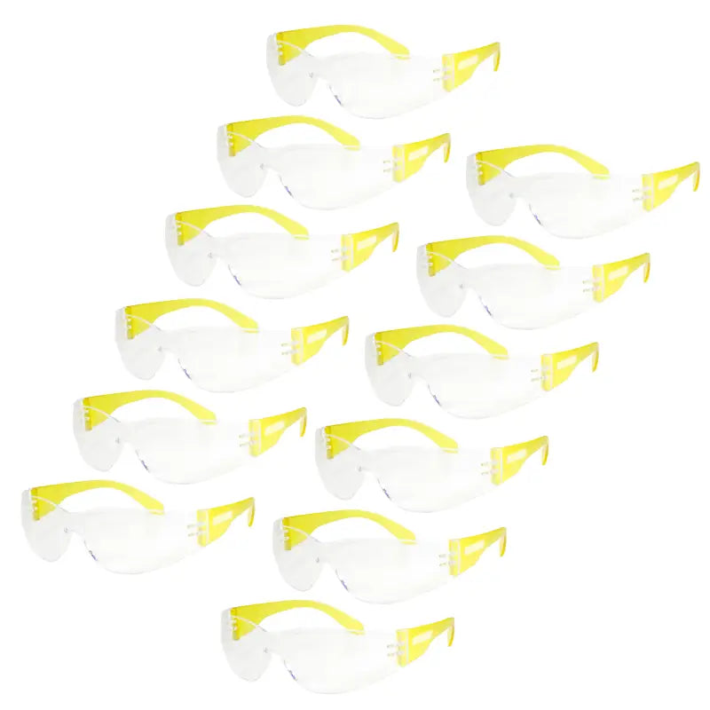 Yellow-framed safety glasses for high impact protection and comfortable protection