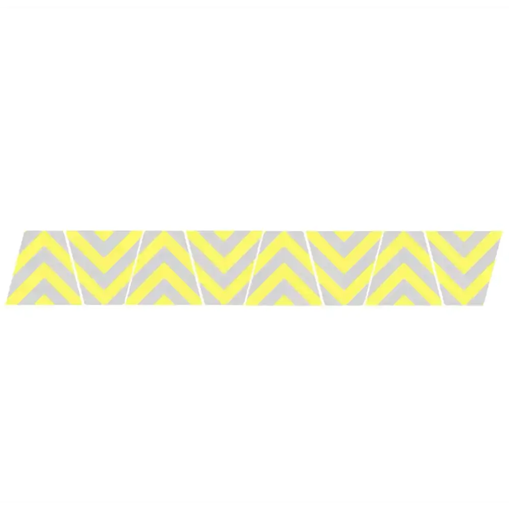 Yellow and gray chevron stripe reflective tape on the YELLOW & GREY CHEVRON STRIPE HELMET