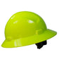 Yellow Full Brim Safety Hard Hat with 4 Point Suspension meets ANSI Z89 standards